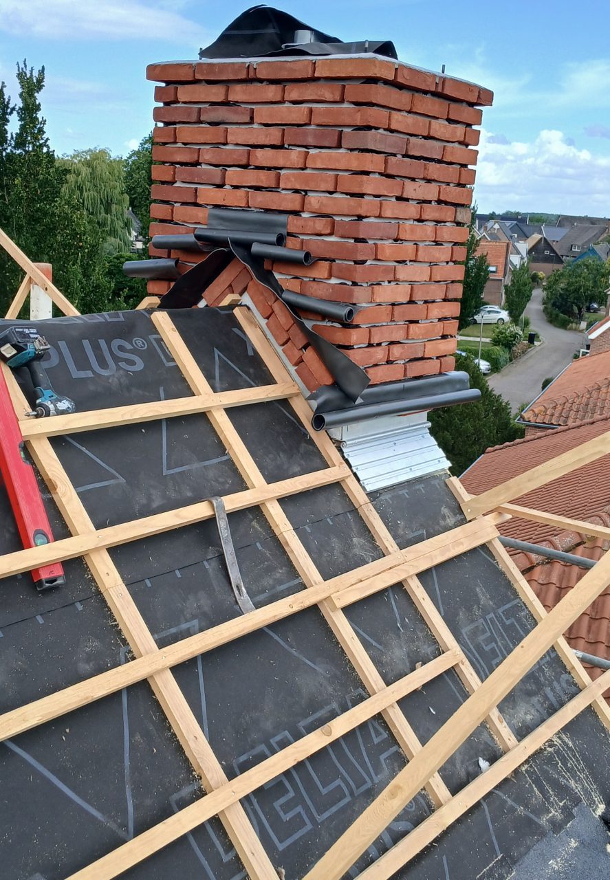 Prefab nok-topgevel schoorsteen